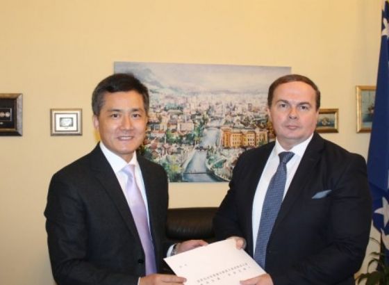 Novoimenovani ambasador NR Kine u BiH predao kopije akreditivnih pisama MVP BiH