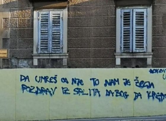 Sramotan grafit osvanuo u Splitu: "Da umreš od nje, to nam je želja. Đokoviću, umri"