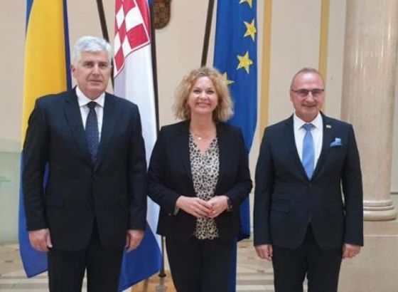 Grlić Radman o situaciji u BiH s Draganom Čovićem i Željanom Zovko