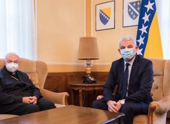Džaferović primio u oproštajnu posjetu apostolskog nuncija u BiH Pezzuta