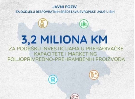 EU4AGRI - Novi javni poziv vrijedan 3,2 miliona KM za podršku investicijama i marketingu