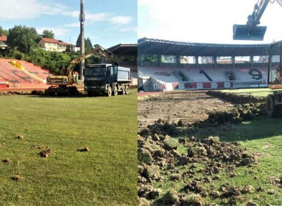 Počeli radovi na terenu stadiona Tušanj