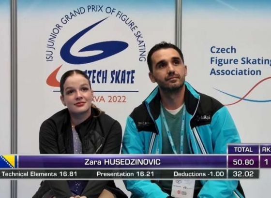 Reprezentativka BiH u umjetničkom klizanju Zara Husedžinović na juniorskom Grand Prixu u Češkoj