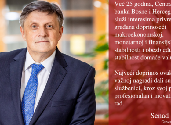 Capital Finance International dodijelio dva priznanja Centralnoj banci BiH