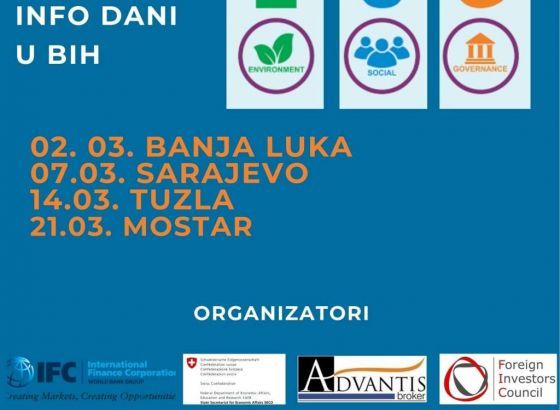 Info dani o ESG standardima u četiri bh. grada