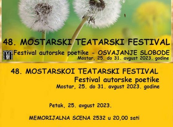 Večeras otvaranje 48. mostarskog teatarskog festivala