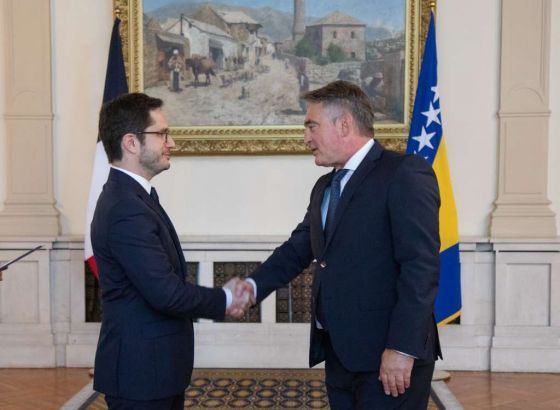Komšić primio akreditivno pismo novoimenovanog ambasadora Francuske u BiH Françoisa Delmasa