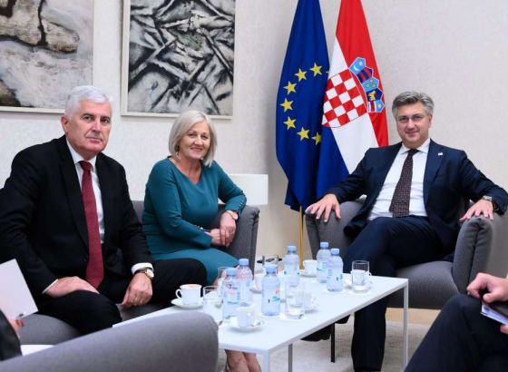 Čović i Krišto s Plenkovićem o euroatlanskom putu BiH i aktualnoj političkoj situaciji