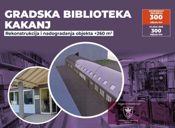 Vlada ZDK osigurala sredstva za rekonstrukciju Gradske biblioteke Kakanj