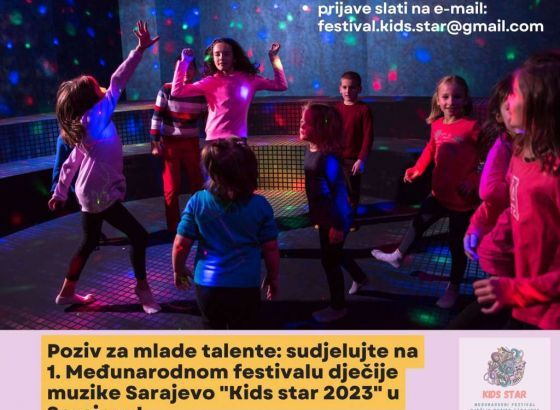 U Sarajevu 2. decembra prvi Međunarodni festival dječije muzike Sarajevo 'Kids star 2023'