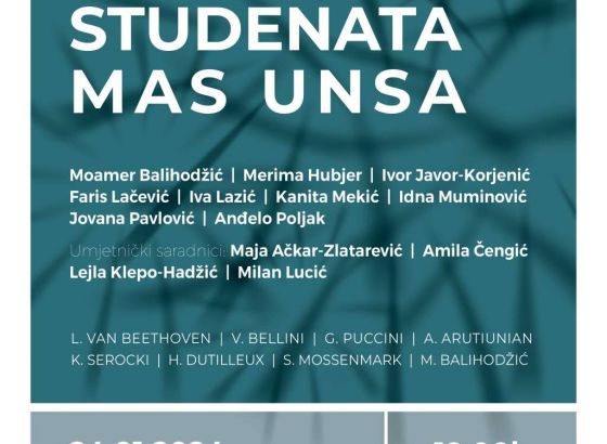 Koncert studenata Muzičke akademije UNSA 24. januara u Galeriji BKC-a
