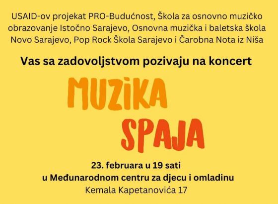 U petak zajednički koncert mladih iz Sarajeva, Istočnog Sarajeva i Niša - 'Muzika spaja'