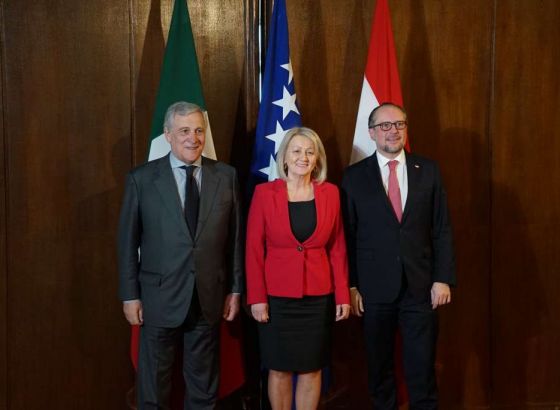 Predsjedateljica Krišto sa šefovima diplomatije Italije i Austrije