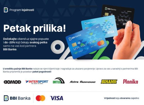 BBI Banka nagrađuje za ukazano povjerenje novim Programom lojalnosti