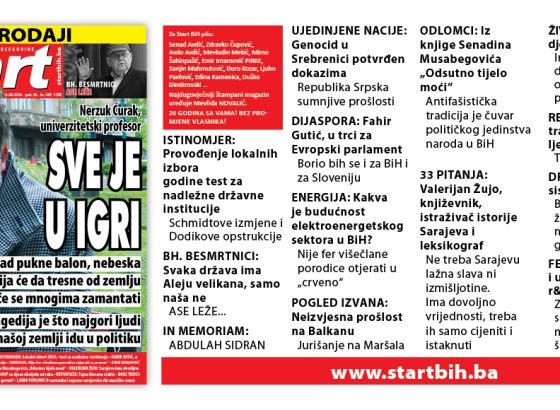 ČITAJTE NOVI BROJ MAGAZINA START: Politika, društvo, zdravlje, život, POZITIVNA BiH