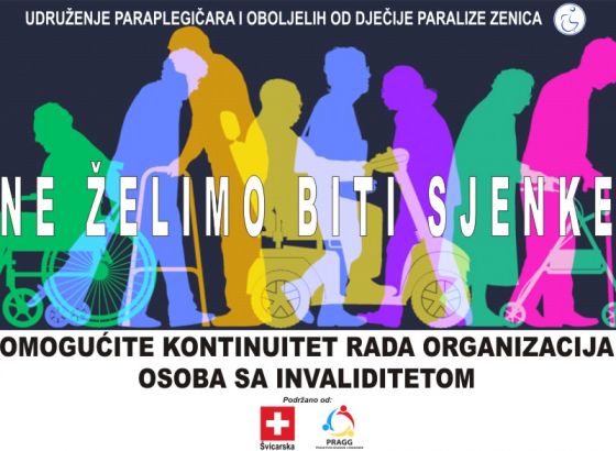 Udruženje paraplegičara i oboljelih od dječije paralize Zenica pokrenuli kampanju “Ne želimo biti sjenke”