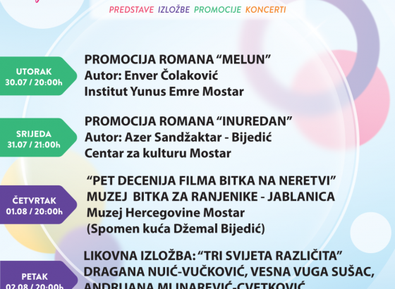 Mostarsko ljeto: I ovaj tjedna bogat program za posjetitelje