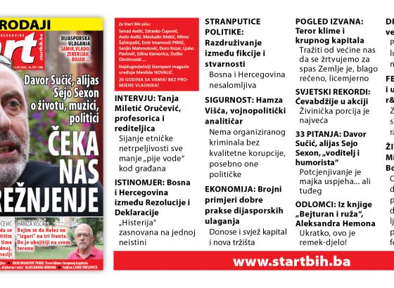NOVI BROJ MAGAZINA START U PRODAJI! POTRAŽITE NA KIOSCIMA ŠIROM BiH!