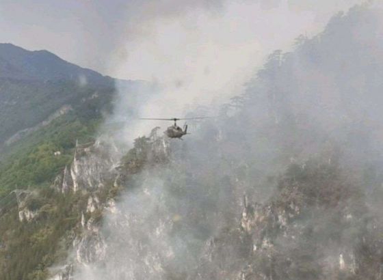Požar na Vrtaljici iznad Konjica od jutros gase helikopteri OS BiH