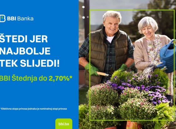 BBI - 'Štedi jer najbolje tek slijedi', akcijska ponuda štednje