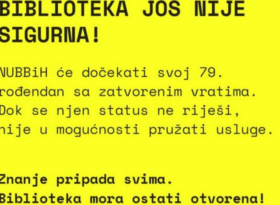 Danas u NUBBiH čitanje knjiga za spas biblioteke