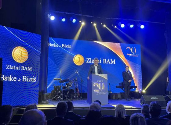 Razvojna banka FBiH dobitnik priznanja 'Zlatni BAM' za podsticanje investicija i razvoja privrede