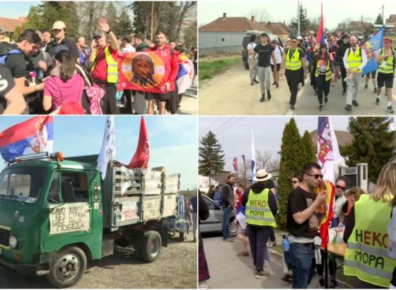 Studenti iz različitih krajeva Srbije u protestnom maršu ka Beogradu