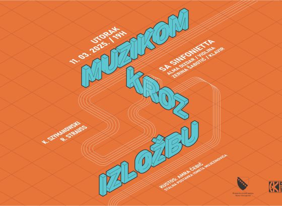 Najava koncerta u sklopu projekta "Muzikom kroz izložbu"  u Međunarodnoj galeriji portreta Tuzla