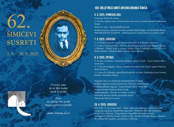 Šimićevi susreti od 5. do 28. svibnja, dodjela nagrada pjesnicima i likovnim umjetnicima