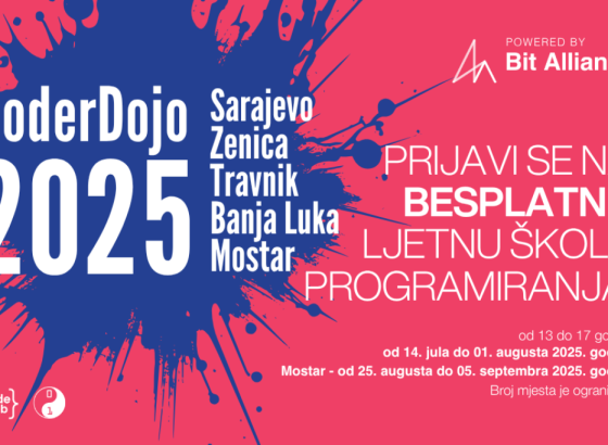 CoderDojo 2025 - Otvorene prijave za besplatnu ljetnu školu programiranja u pet gradova BiH
