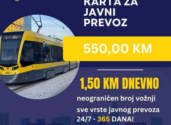 Nova godišnja karta za javni prevoz u prodaji od petka, jeftinija za 216 KM