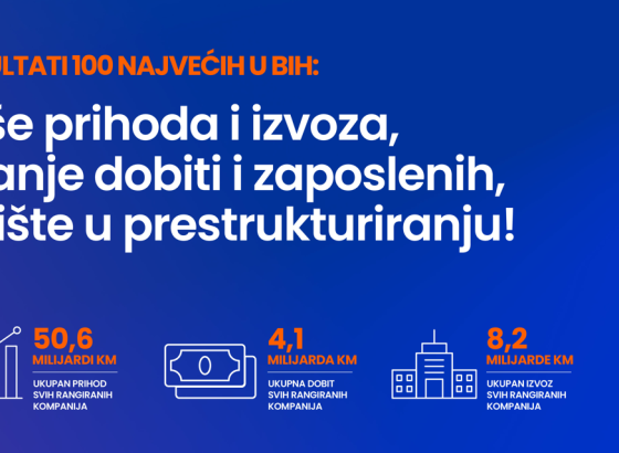 OBJAVLJENA LISTA 100 NAJVEĆIH: Ko su vodeći  izvoznici iz BiH?