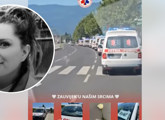 TUŽNA KOLONA U SARAJEVU: Hitna pomoć se oprostila od doktorice Aide Softić, tragično stradale u nesreći kod Foče