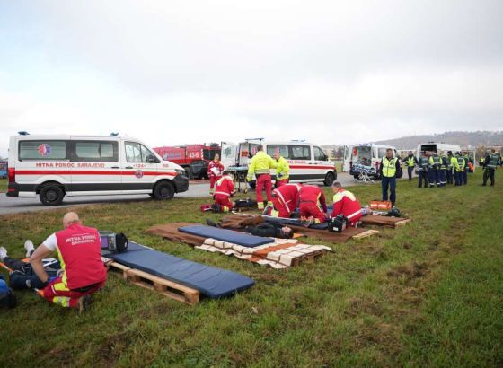 Uspješno realizovana vježba 'Nesreća aviona u krugu Međunarodnog aerodroma Sarajevo'