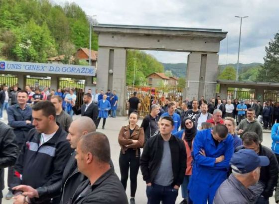 Goražde - Radnici 'Ginexa' ponovo obustavili proizvodnju