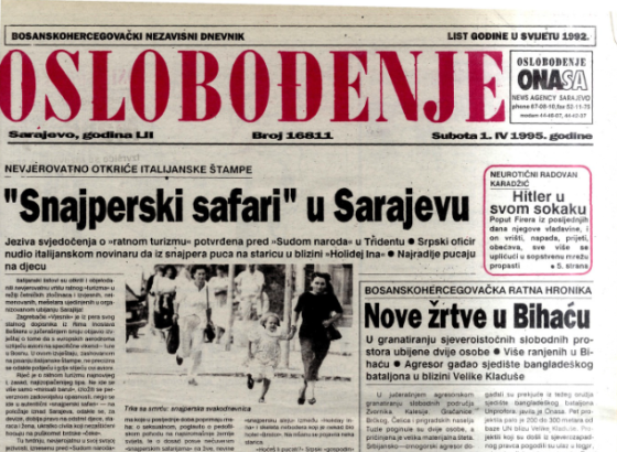 INFOBIRO podsjetio na tekst iz Arhiva Oslobođenja: Snajperski safari" u Sarajevu