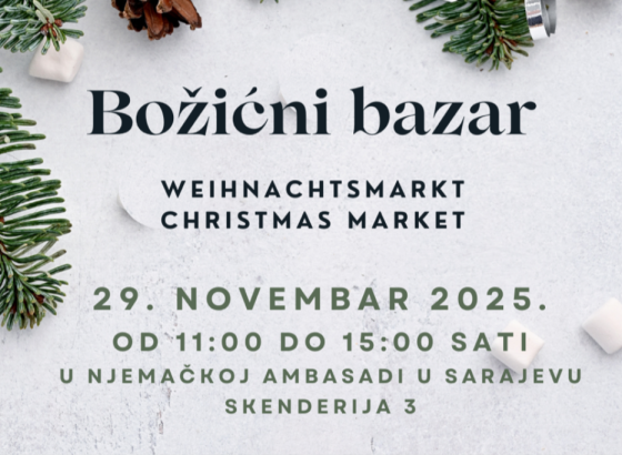 Božićni bazar sutra u Ambasadi Njemačke u Sarajevu, prihod u dobrotvorne svrhe