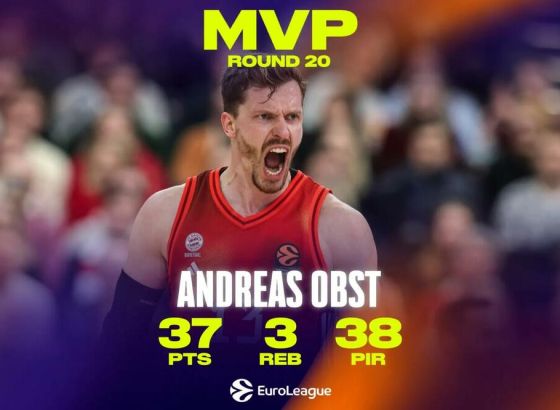 Andreas Obst MVP 20. kola Evrolige