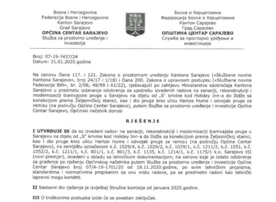 Rekonstruisana tramvajska pruga ima sve upotrebne dozvole