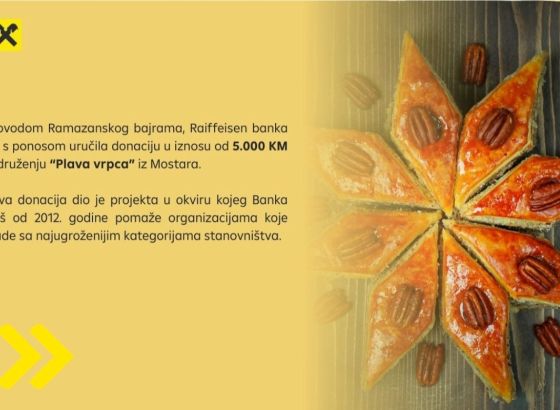 PODRŠKA RAIFFEISEN BANKE UDRUŽENJU „PLAVA VRPCA“ IZ MOSTARA