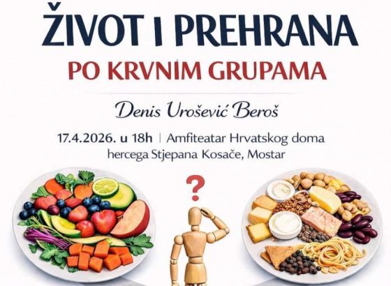 U Mostaru predavanje o prirodnom pristupu zdravlju kroz krvne grupe