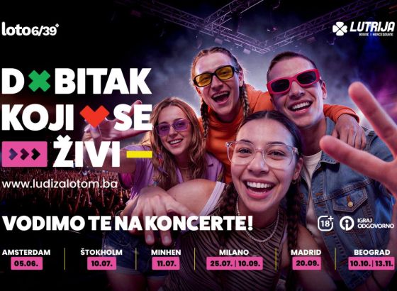 Dobitak koji se živi uz Loto 6/39: Putujte na koncerte najvećih svjetskih zvijezda