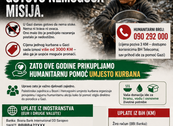 Palestinska zajednica u BiH - U Gazi kurban gotovo nemoguć, humanitarna akcija za pomoć porodicama