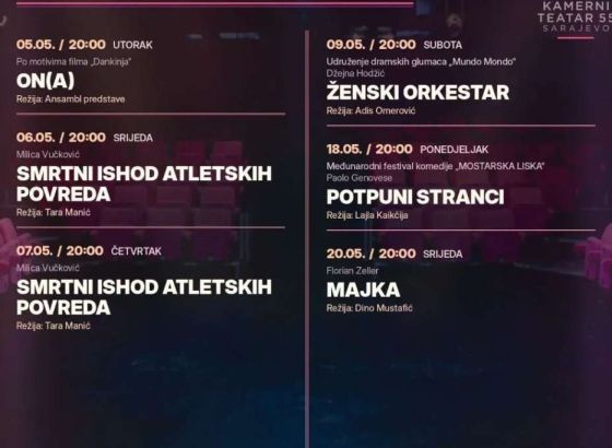Kamerni teatar 55: Otvorene rezervacije ulaznica za predstave koje će biti izvedene u maju