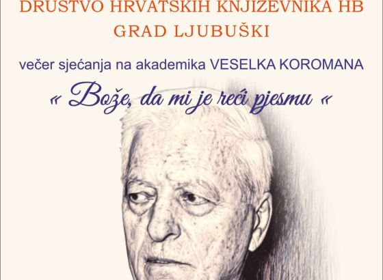 U Ljubuškom 14. maja večer sjećanja na akademika Veselka Koromana