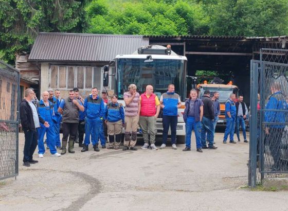Radnici komunalnog preduzeća 6.mart Goražde održali štrajk upozorenja