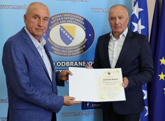 Helez uručio zahvalnice direktorima BH kompanija AS d.o.o. Jelah i Borac d.d. Travnik